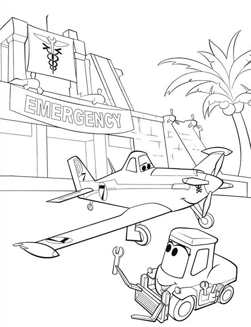 coloriage planes dotty repare dusty apres son accident